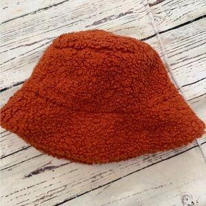 Forever 21 Orange Sherpa Bucket Hat